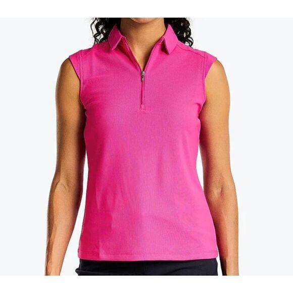 NiVO Womens Magenta Sleeveless Sports Sun Protection Polo Small - Picture 2 of 12